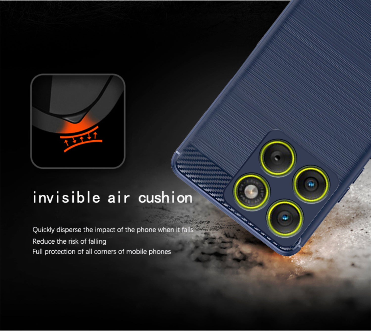 Pikkme Motorola Moto Edge 70 5G Hybrid Carbon Fiber Back Cover (Blue)