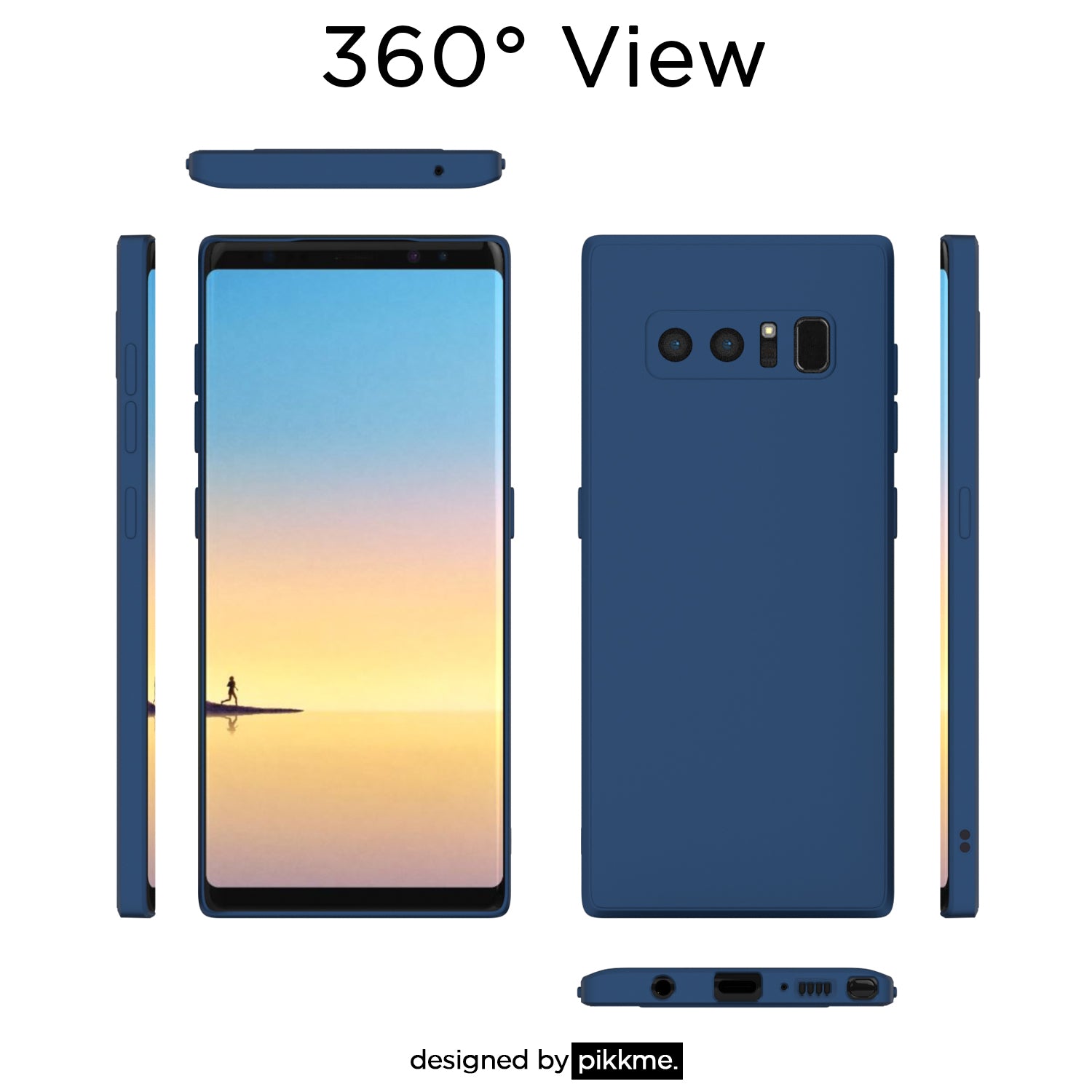 Pikkme Samsung Galaxy Note 8 Liquid Silicone Back Cover | Blue