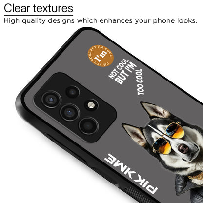 Pikkme Back Cover Pc Tpu + Printed Cool Funky Stylish Grey Dog Swag Raised Edges Camera Protection |Bumper Case For Samsung Galaxy A13 4G (Design 02)