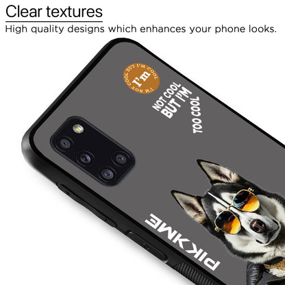 Pikkme Back Cover Pc Tpu + Printed Cool Funky Stylish Grey Dog Swag Raised Edges Camera Protection |Bumper Case For Samsung Galaxy A31 (Design 02)