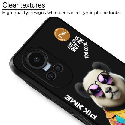 Pikkme Back Cover Pc Tpu + Printed Cool Funky Stylish Black Panda Swag Raised Edges Camera Protection |Bumper Case For Oppo Reno 11 Pro 5G (Design 05)