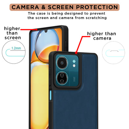 Pikkme Redmi 13C 5G Premium Leatherback Case (Blue)