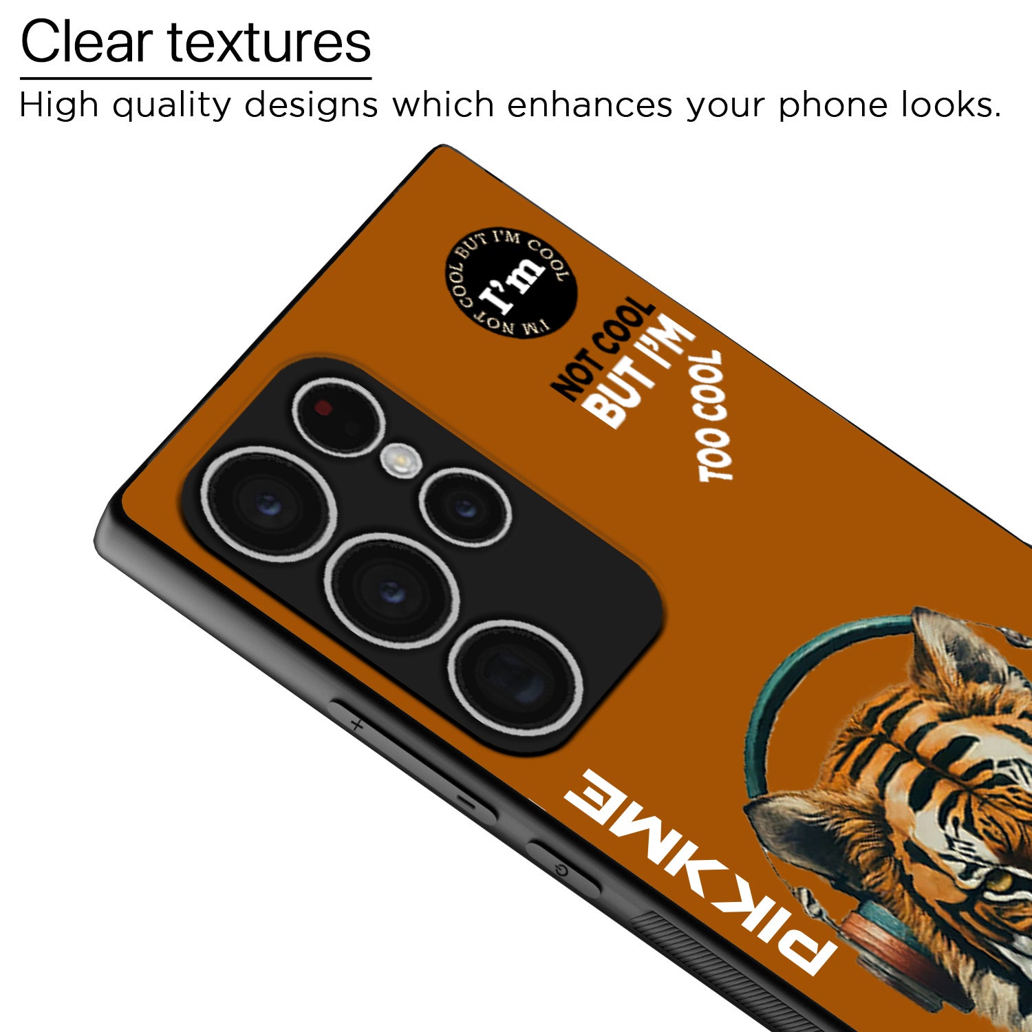 Pikkme Brown Tiger Swag  Samsung Galaxy S23 Ultra 5G NIm2 Back Cover (Design 09)
