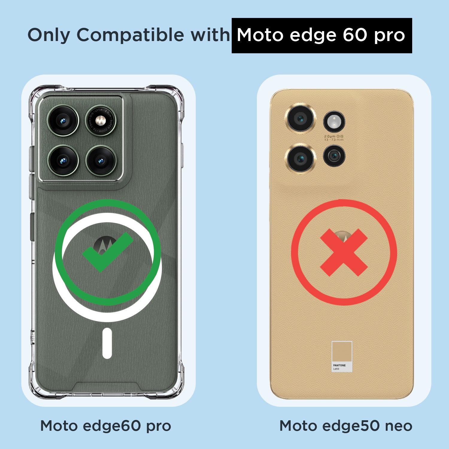 Pikkme Motorola Moto Edge 60 Pro 5G Mag-Safe Shockproof PC + TPU Back Cover (Transparent)