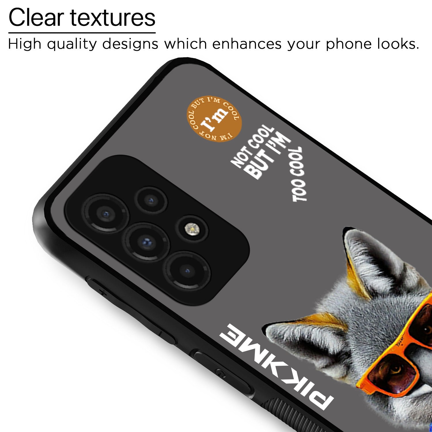 Pikkme Stylish Grey Wolf Swag Samsung Galaxy A73 5G Back Cover (Design 01)