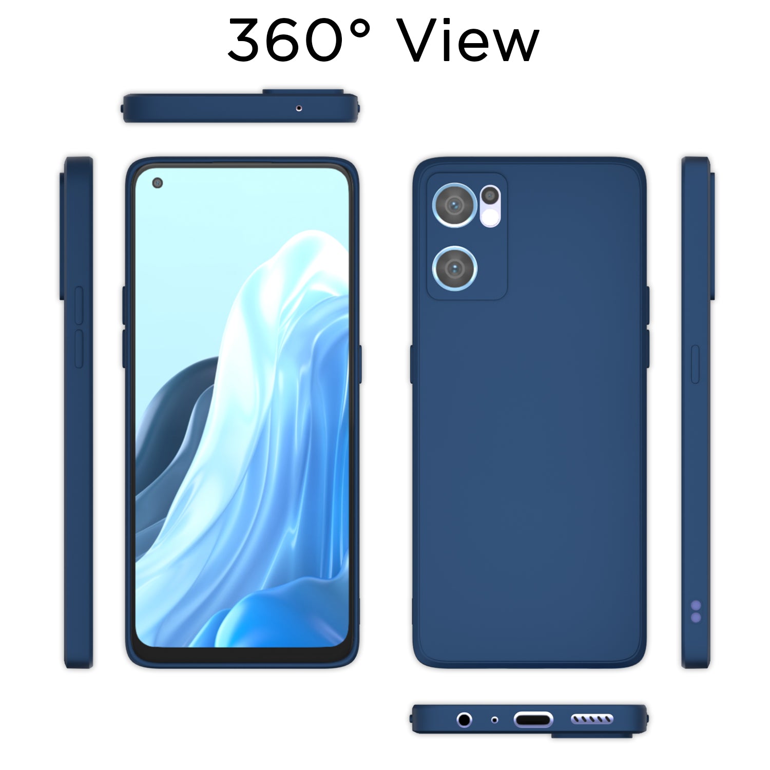 Oppo Reno 7 5G Liquid Silicone phone cover in blue by Pikkme – photo 4