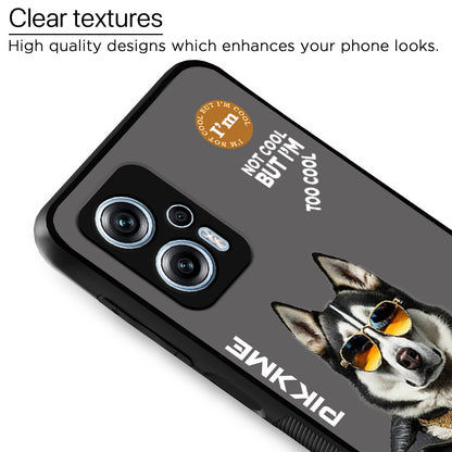 Pikkme Back Cover Pc Tpu + Printed Cool Funky Stylish Grey Dog Swag Raised Edges Camera Protection |Bumper Case For Redmi K50i (Design 02)