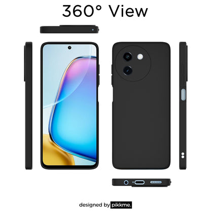 Pikkme Vivo T3 5G / Vivo Y200e 5G Soft Matte Silicone Shockproof Case | Black