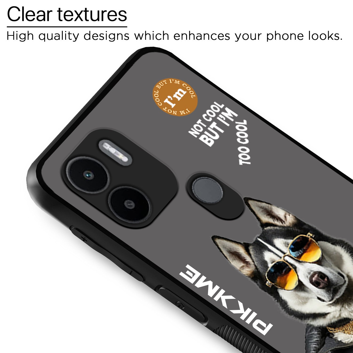 Pikkme Grey Dog Swag  Redmi A1 Plus Nim2 Back Cover (Design 02)