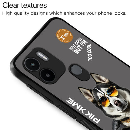 Pikkme Back Cover Pc Tpu + Printed Cool Funky Stylish Grey Dog Swag Raised Edges Camera Protection |Bumper Case For Redmi A1 Plus (Design 02)