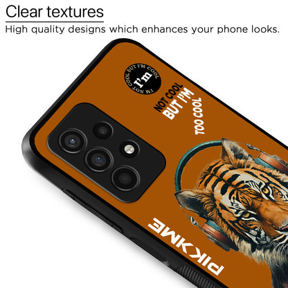 Pikkme Back Cover Pc Tpu + Printed Cool Funky Stylish Brown Tiger Swag Raised Edges Camera Protection |Bumper Case For Samsung Galaxy A13 4G (Design 09)