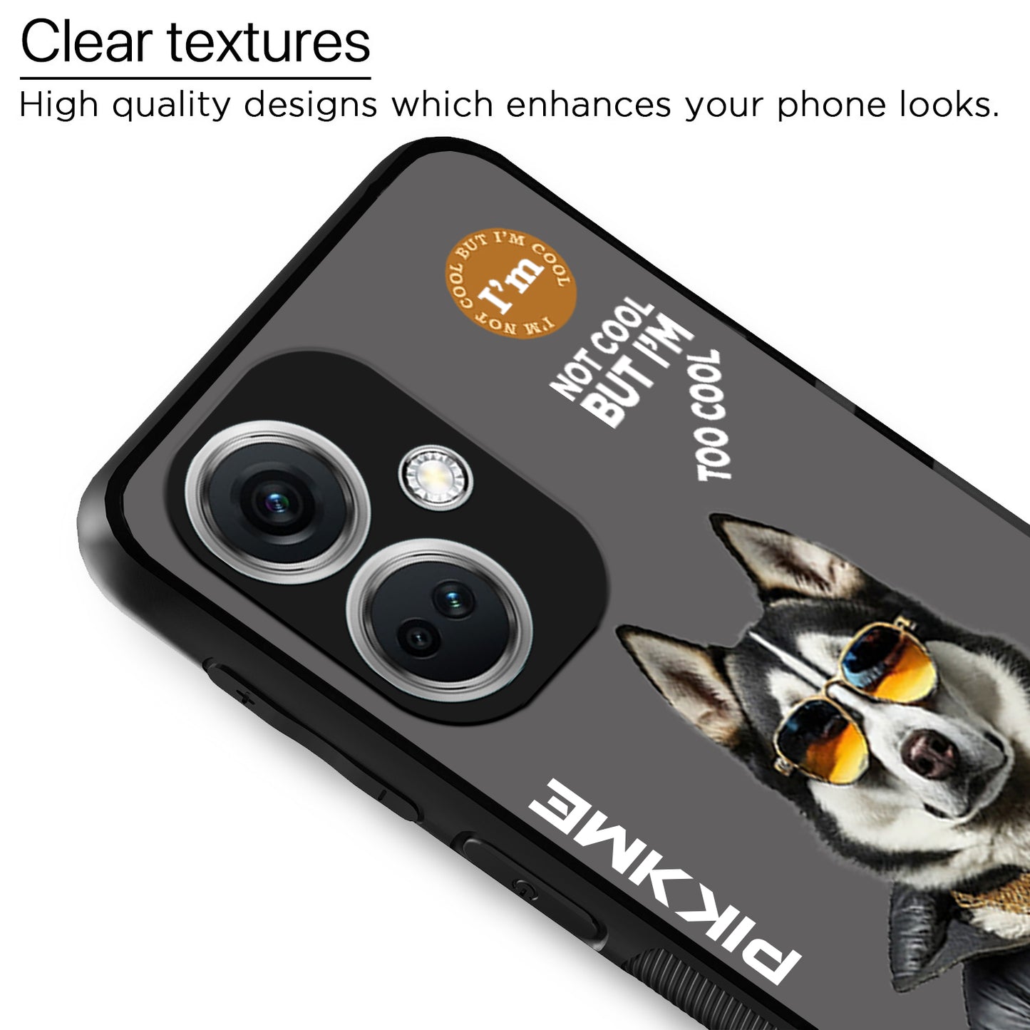 Pikkme Back Cover Pc Tpu + Printed Cool Funky Stylish Grey Dog Swag Raised Edges Camera Protection |Bumper Case For OnePlus Nord Ce 3 5G (Design 02)