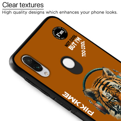 Pikkme Back Cover Pc Tpu + Printed Cool Funky Stylish Brown Tiger Swag Raised Edges Camera Protection |Bumper Case For Redmi Note 7 Pro (Design 09)