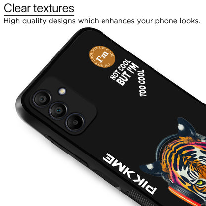 Pikkme Back Cover Pc Tpu + Printed Cool Funky Stylish Black Tiger Swag Raised Edges Camera Protection |Bumper Case For Samsung Galaxy A15 (Design 06)