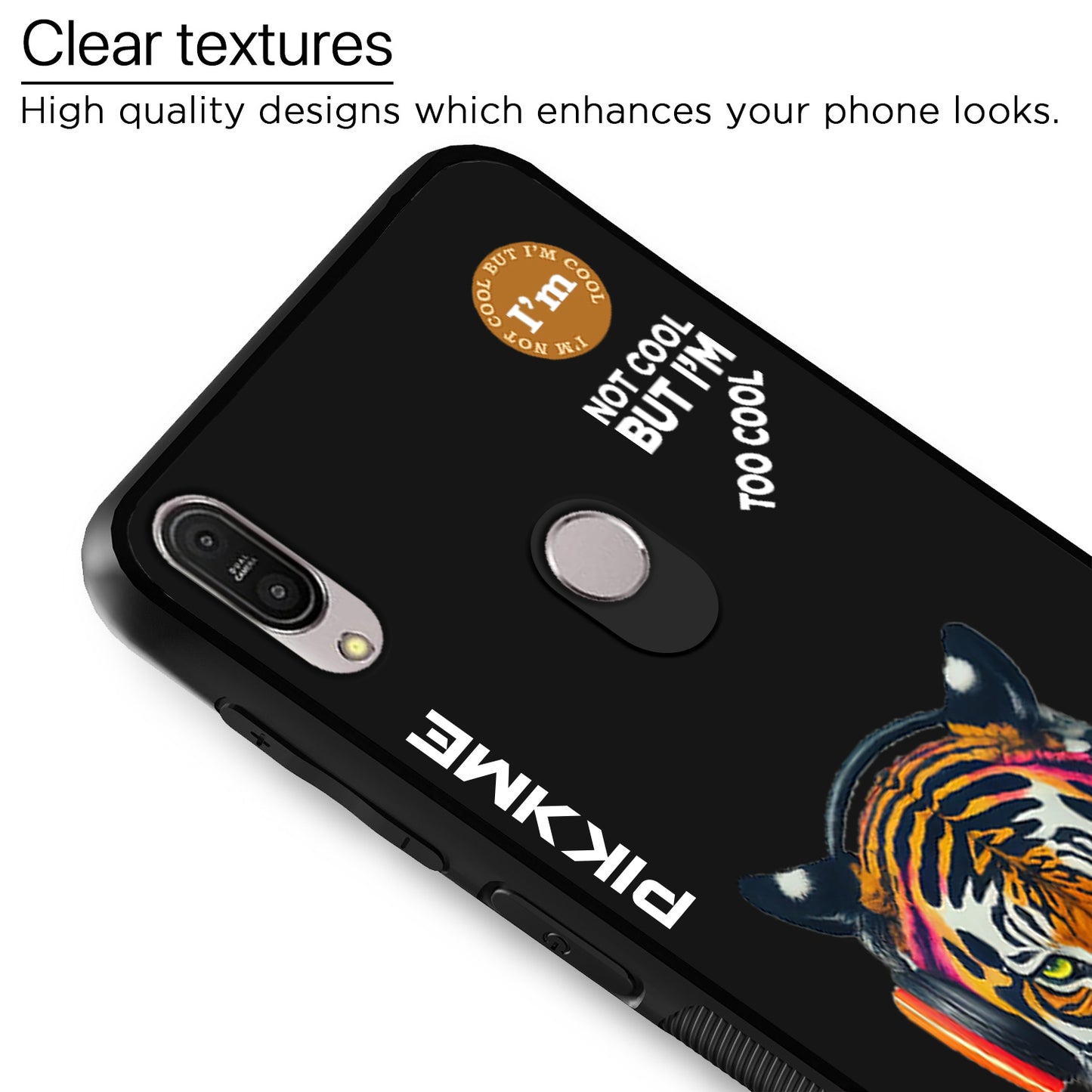 Pikkme Back Cover Pc Tpu + Printed Cool Funky Stylish Black Tiger Swag Raised Edges Camera Protection |Bumper Case For Asus Max Pro M1 (Design 06)