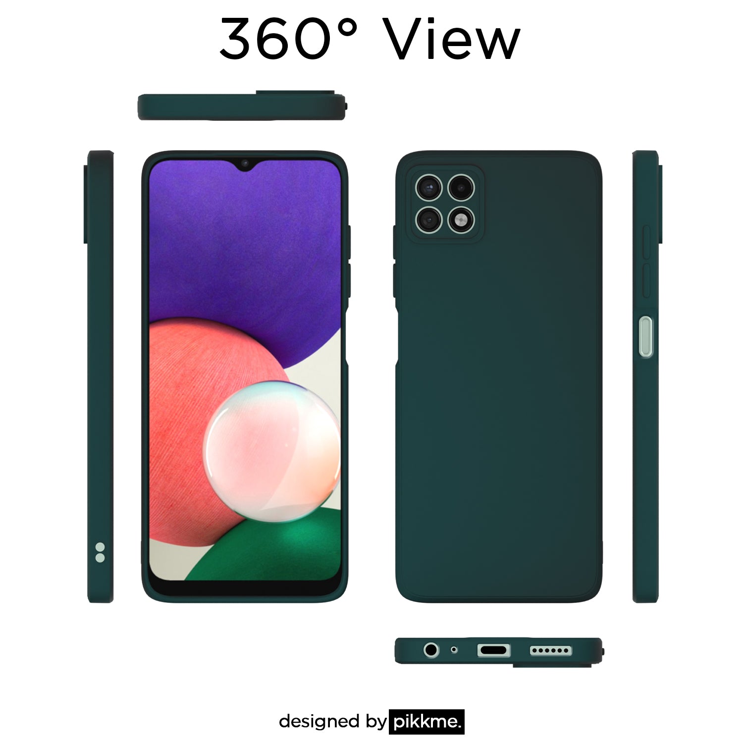 Pikkme Samsung Galaxy A22 5G Liquid Silicone Back Cover | Green