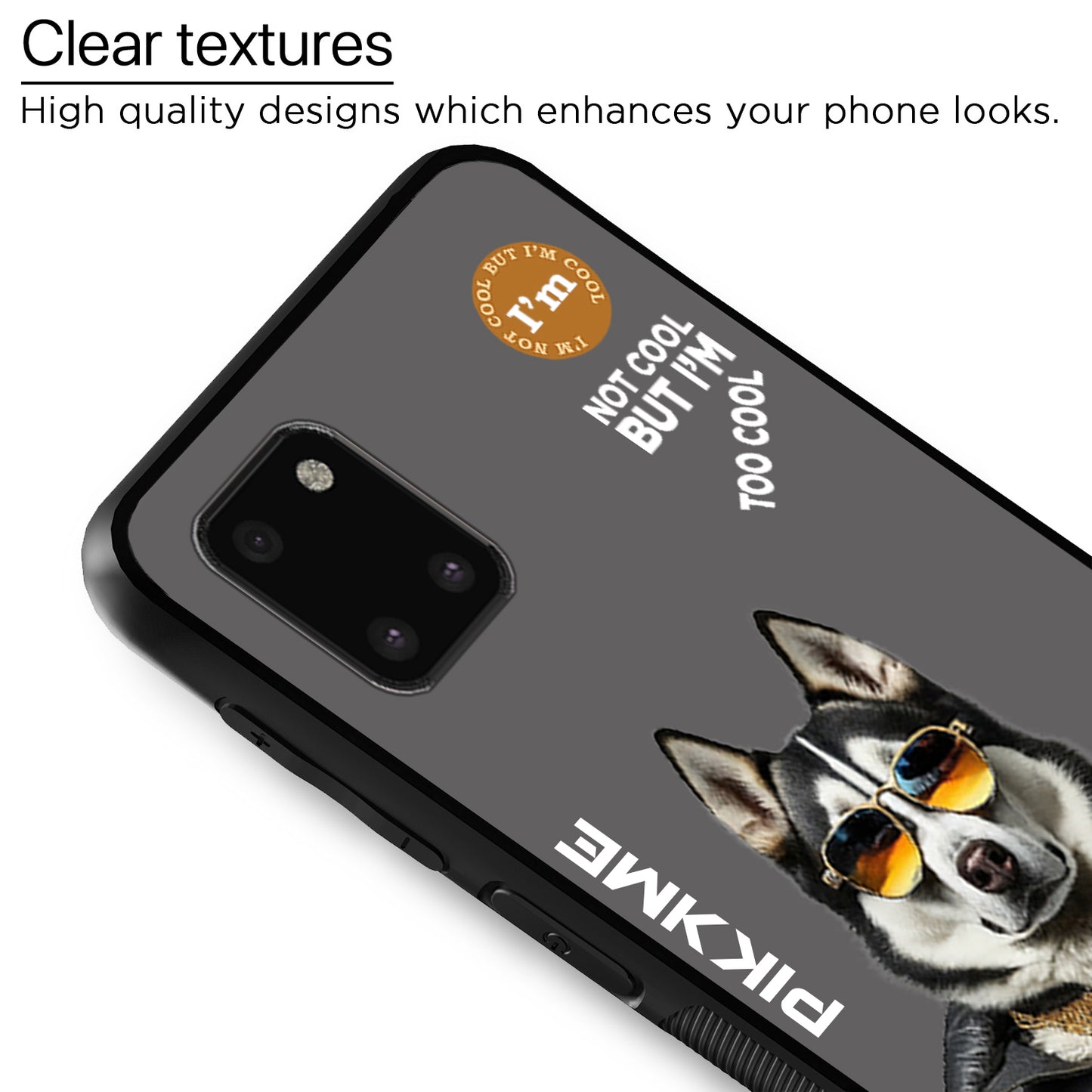 Pikkme Back Cover Pc Tpu + Printed Cool Funky Stylish Grey Dog Swag Raised Edges Camera Protection |Bumper Case For Samsung Galaxy Note 10 Lite (Design 02)