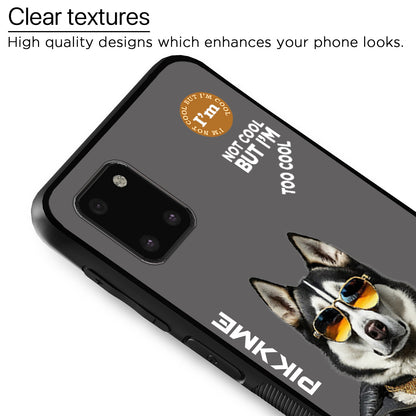 Pikkme Back Cover Pc Tpu + Printed Cool Funky Stylish Grey Dog Swag Raised Edges Camera Protection |Bumper Case For Samsung Galaxy Note 10 Lite (Design 02)