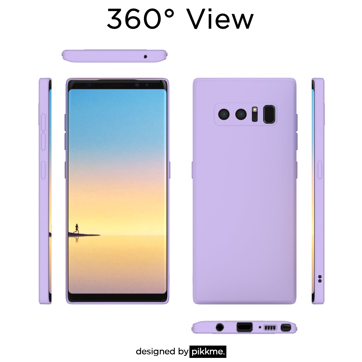 Pikkme Samsung Galaxy Note 8 Soft Matte Silicone Shockproof Case | Purple