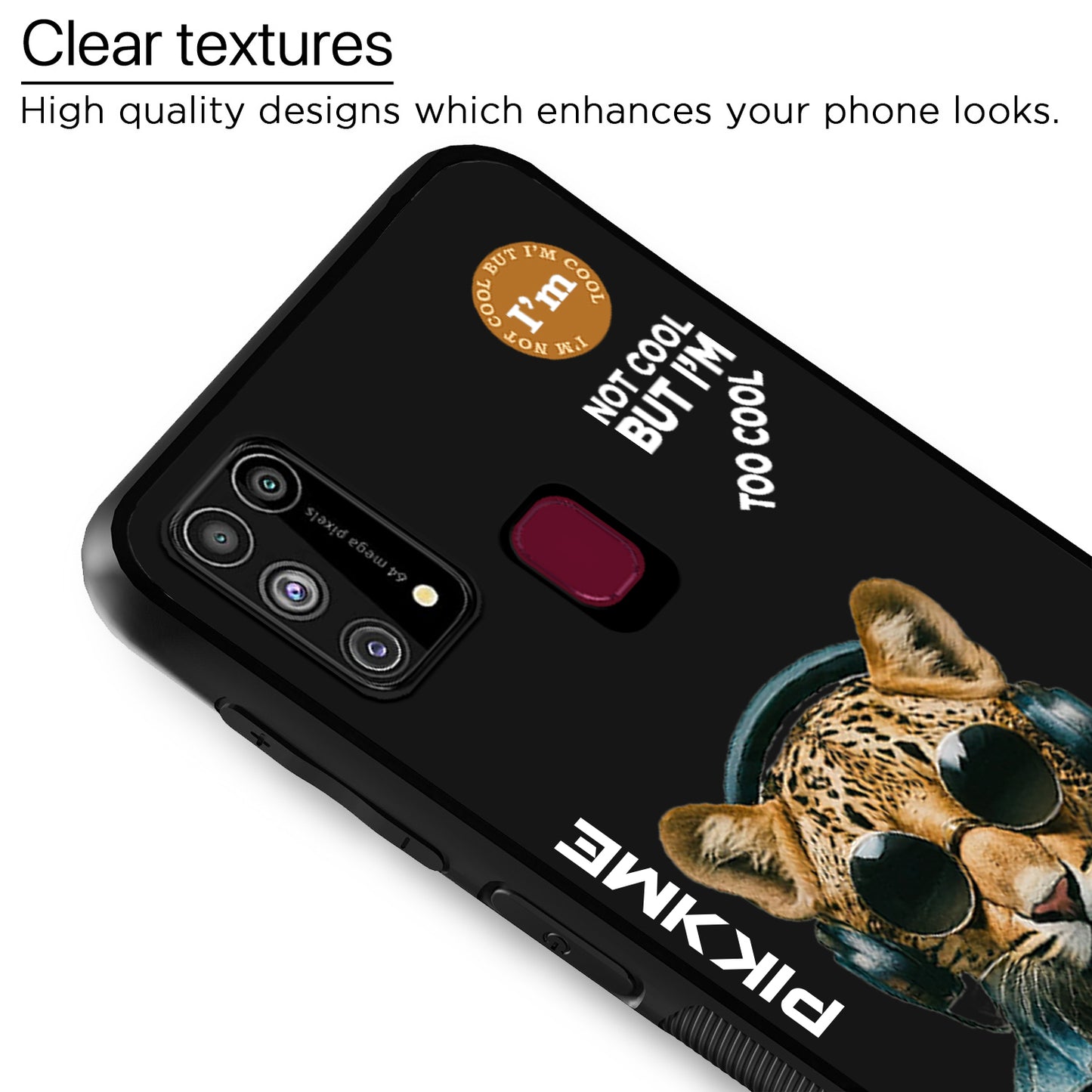 Pikkme Back Cover Pc Tpu + Printed Cool Funky Stylish Black Leopard Swag Raised Edges Camera Protection |Bumper Case For Samsung Galaxy M31 (Design 04)