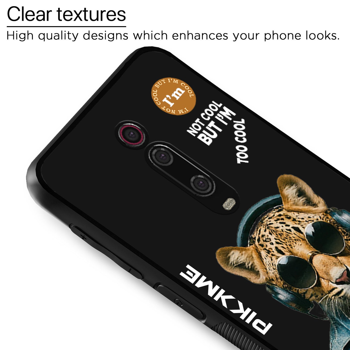 Pikkme Back Cover Pc Tpu + Printed Cool Funky Stylish Black Leopard Swag Raised Edges Camera Protection |Bumper Case For Redmi K20 Pro (Design 04)