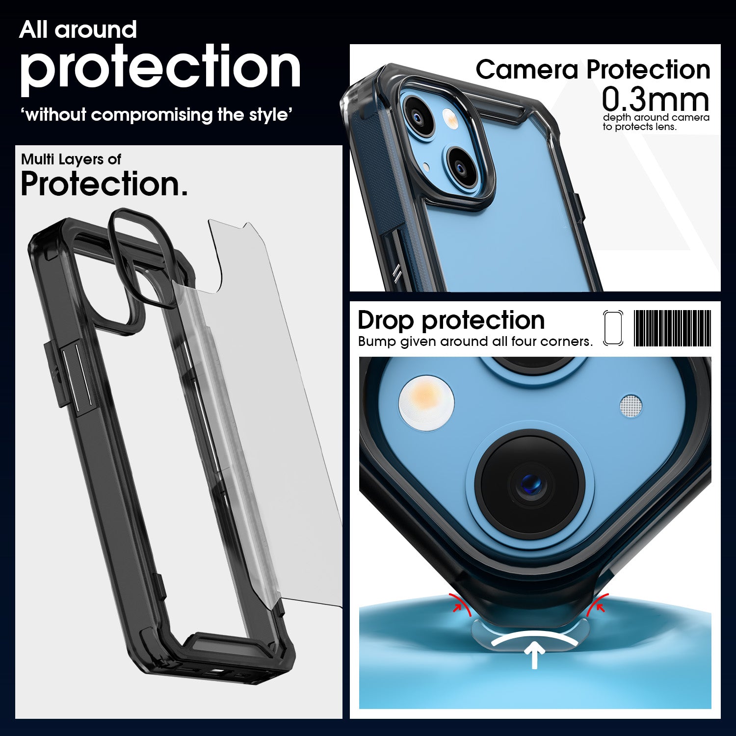Pikkme iPhone 13/14 Hybrid black back cover – photo 4
