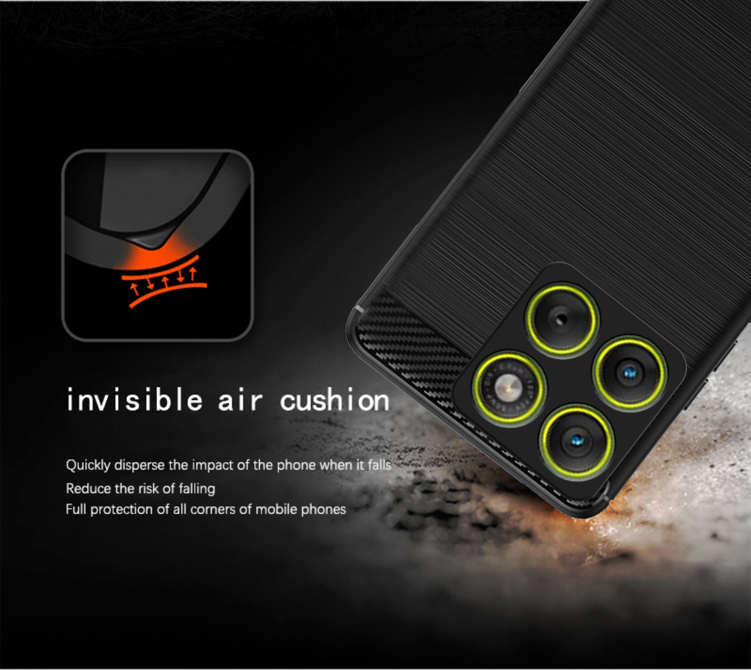 Pikkme Motorola Moto Edge 70 5G Hybrid Carbon Fiber Back Cover (Black)