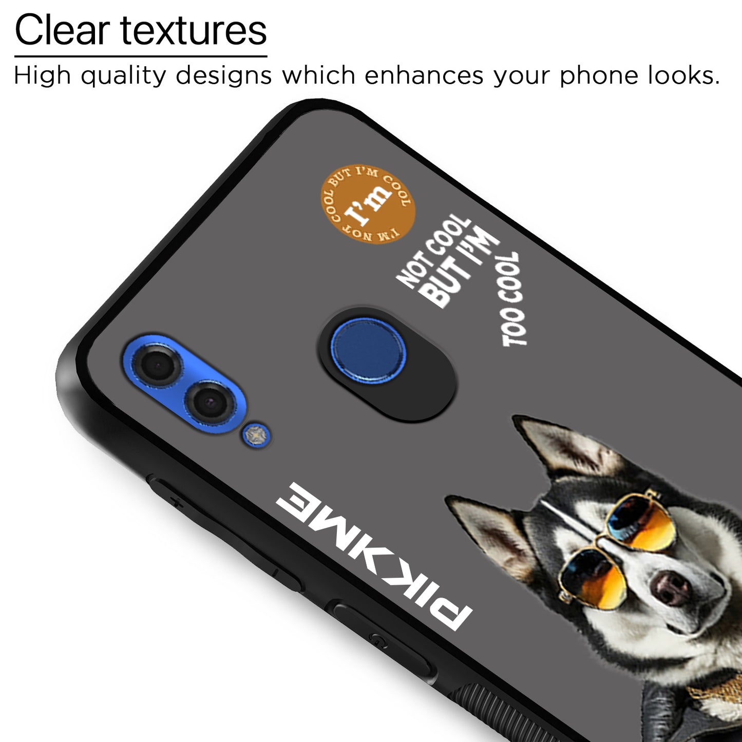 Pikkme Back Cover Pc Tpu + Printed Cool Funky Stylish Grey Dog Swag Raised Edges Camera Protection |Bumper Case For Honor 10 Lite (Design 02)