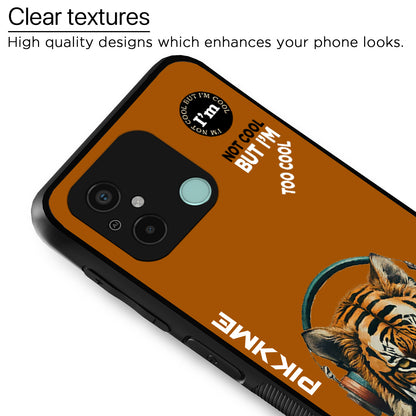 Pikkme Back Cover Pc Tpu + Printed Cool Funky Stylish Brown Tiger Swag Raised Edges Camera Protection |Bumper Case For Redmi 12C (Design 09)