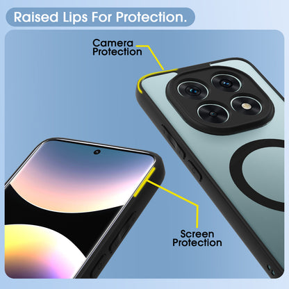 Pikkme Redmi Note 15 5G Eagle 2 Mag-Safe Shockproof Hard Transparent Back Cover (Black)
