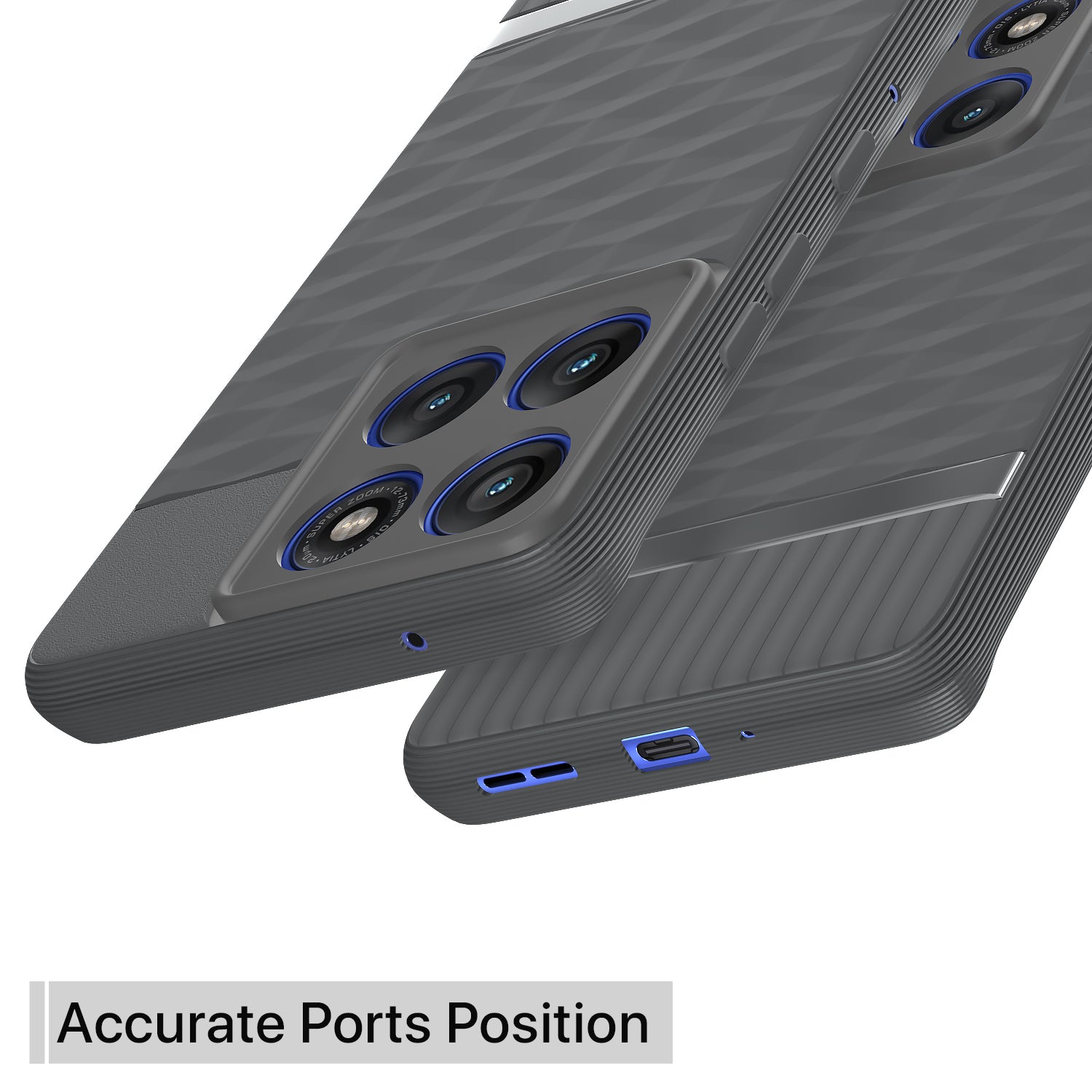 Pikkme Motorola Moto Edge 60 Pro 5G Shockproof Soft Flexible Gencase Back cover (Grey)
