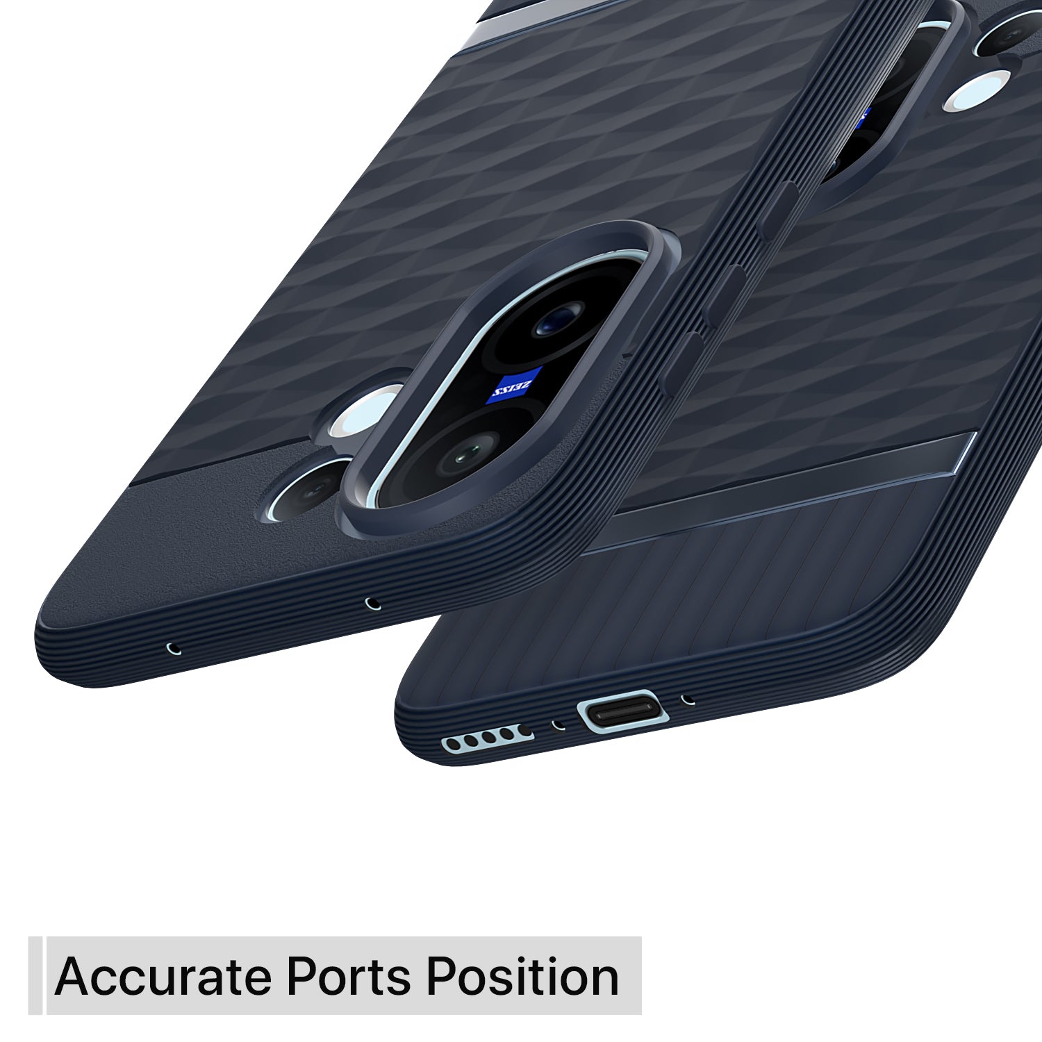 Pikkme Vivo X200 Fe 5G Shockproof Soft Flexible Gencase Back cover (Blue)