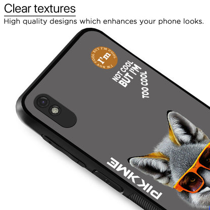 Pikkme Back Cover Pc Tpu + Printed Cool Funky Stylish Grey Wolf Swag Raised Edges Camera Protection |Bumper Case For Redmi 9A (Design 01)