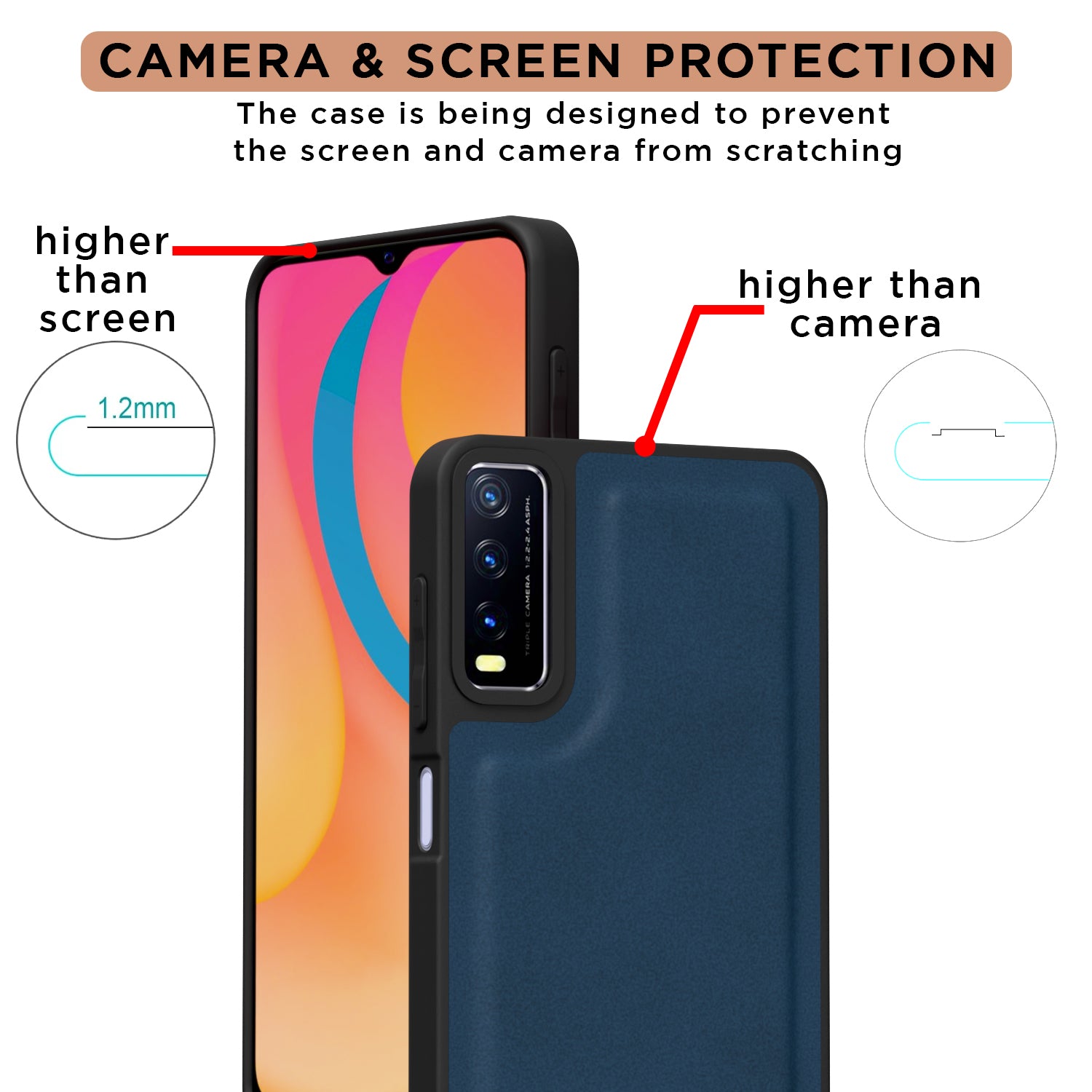 Pikkme Vivo Y12s / Y20 / Y20i / Y20G Premium Leatherback Case (Blue)
