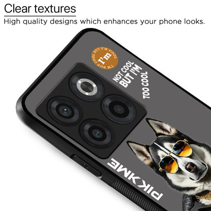 Pikkme Back Cover Pc Tpu + Printed Cool Funky Stylish Grey Dog Swag Raised Edges Camera Protection |Bumper Case For OnePlus 10T (Design 02)