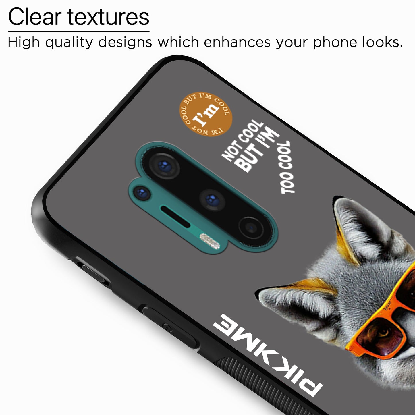 Pikkme Back Cover Pc Tpu + Printed Cool Funky Stylish Grey Wolf Swag Raised Edges Camera Protection |Bumper Case For OnePlus 8 Pro (Design 01)