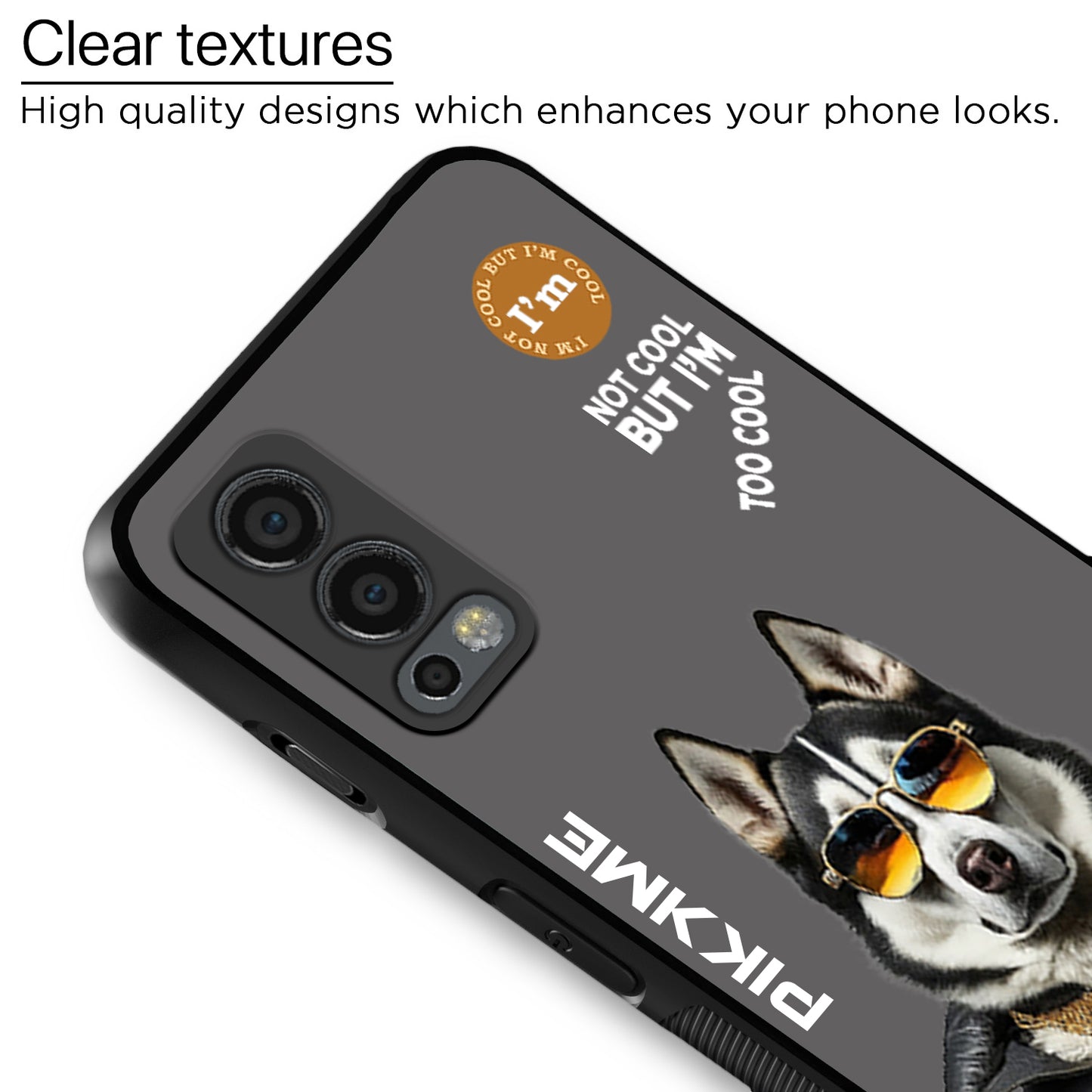 Pikkme Back Cover Pc Tpu + Printed Cool Funky Stylish Grey Dog Swag Raised Edges Camera Protection |Bumper Case For OnePlus Nord 2 5G (Design 02)