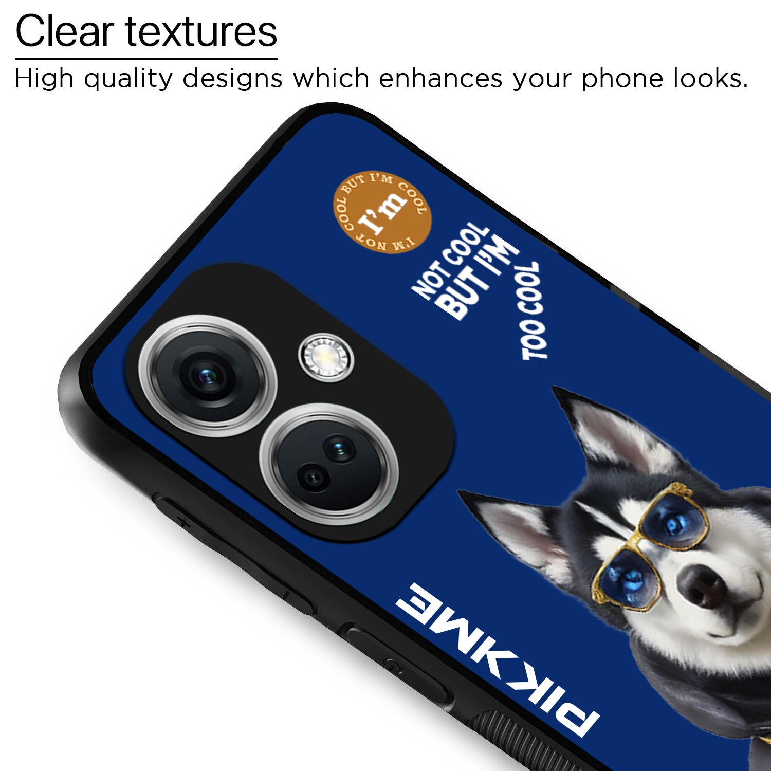 Pikkme Back Cover Pc Tpu + Printed Cool Funky Stylish Blue Dog Swag Raised Edges Camera Protection |Bumper Case For OnePlus Nord Ce 3 5G