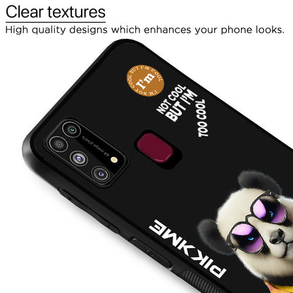 Pikkme Back Cover Pc Tpu + Printed Cool Funky Stylish Black Panda Swag Raised Edges Camera Protection |Bumper Case For Samsung Galaxy M31 (Design 05)