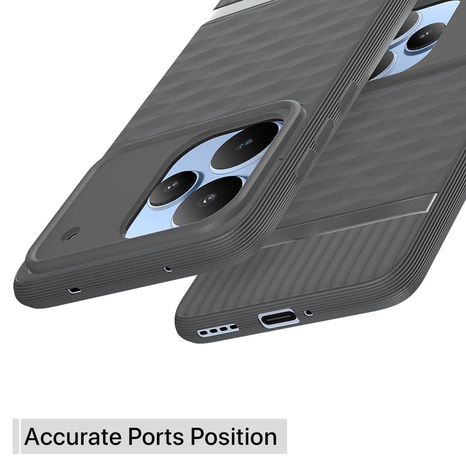 Pikkme Realme P4 Pro 5G Shockproof Soft Flexible Gencase Back cover (Grey)