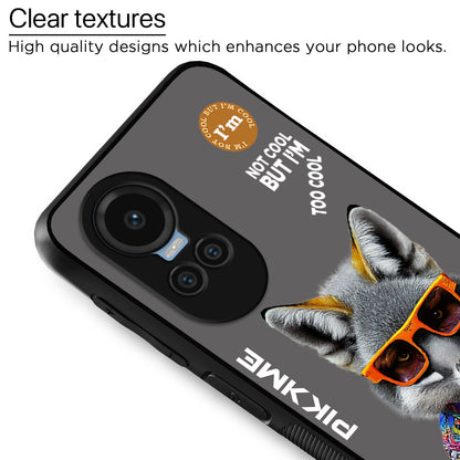 Pikkme Back Cover Pc Tpu + Printed Cool Funky Stylish Grey Wolf Swag Raised Edges Camera Protection |Bumper Case For Oppo Reno 10 5G (Design 01)