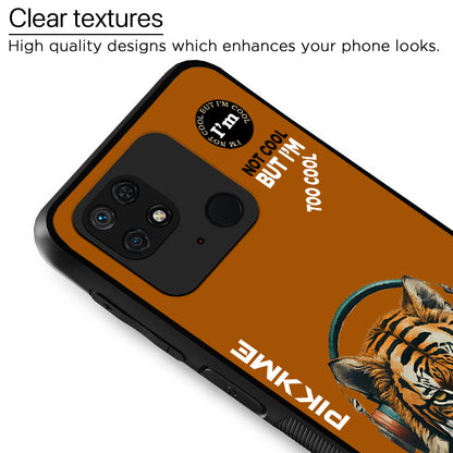 Pikkme Back Cover Pc Tpu + Printed Cool Funky Stylish Brown Tiger Swag Raised Edges Camera Protection |Bumper Case For Redmi 10 (Design 09)