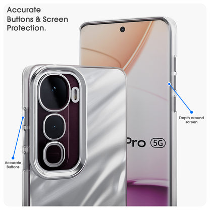 Pikkme Vivo Y400 Pro 5G Swirl Design Silver Forest Back Cover  (Silver)