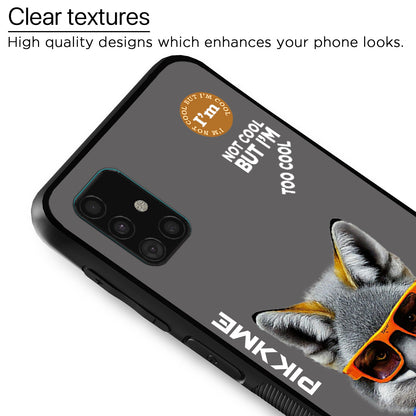 Pikkme Back Cover Pc Tpu + Printed Cool Funky Stylish Grey Wolf Swag Raised Edges Camera Protection |Bumper Case For Samsung Galaxy A51 (Design 01)