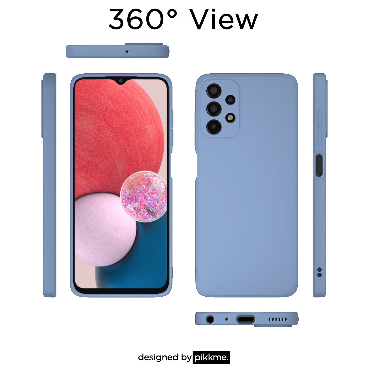 Pikkme Samsung Galaxy A23 4G / A23 5G Soft Matte Liquid Silicone Back Cover (Aqua Blue)