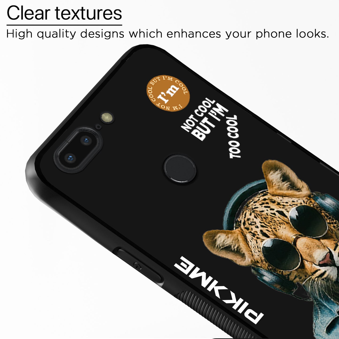 Pikkme Back Cover Pc Tpu + Printed Cool Funky Stylish Black Leopard Swag Raised Edges Camera Protection |Bumper Case For OnePlus 5T (Design 04)