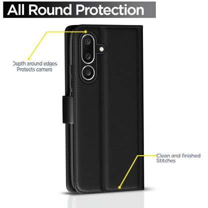 Pikkme Samsung Galaxy M56 5G Vintage Flip Cover (Black)