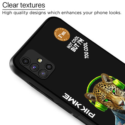 Pikkme Back Cover Pc Tpu + Printed Cool Funky Stylish Black Leopard Swag Raised Edges Camera Protection |Bumper Case For Samsung Galaxy M51 (Design 03)