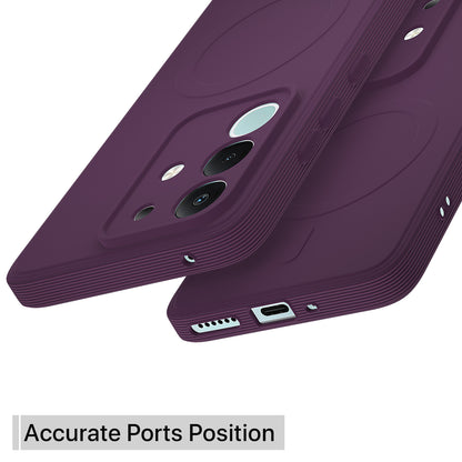 Pikkme Vivo T4x 5G / iQOO Z10x 5G / Vivo Y31 Pro 5G Matte Silicone Mag-Safe Style logo (not mag-safe compatible) Back Cover (Purple)