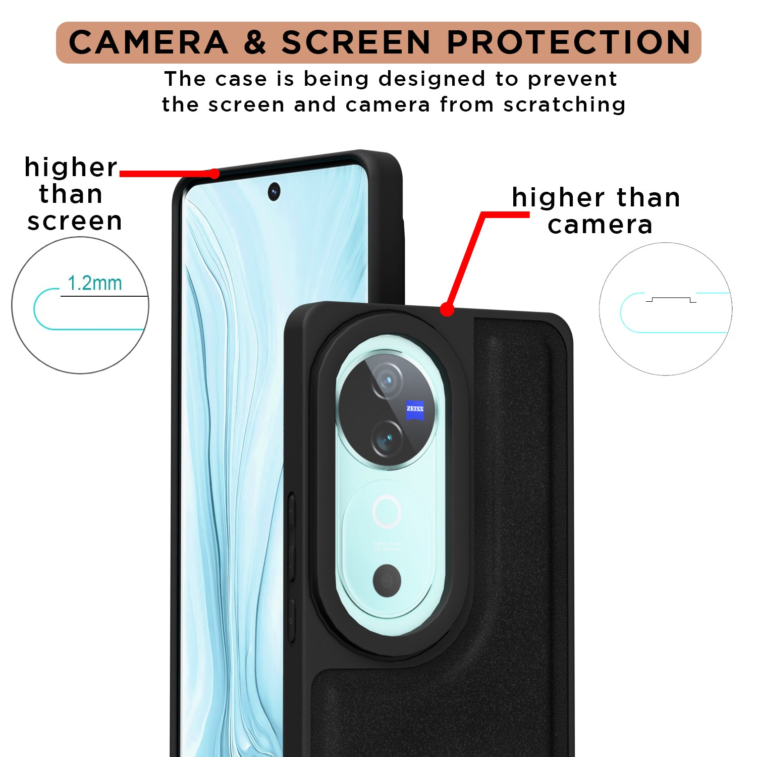 Pikkme Vivo V40 5G / V40 Pro 5G / T3 Ultra 5G Premium Leatherback Case (Black)